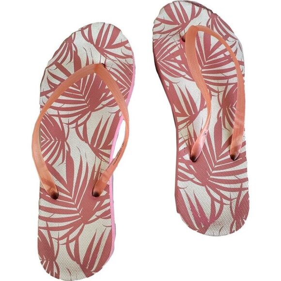Shade & Shore pink white tropical slip on sandals women’s size 9 jolly rancher p - Picture 1 of 5